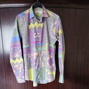 Etro Vibrant Paisley Button Down Shirt
